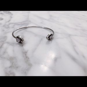 🌟STYLISH FIND🌟Purple Gem Silver Cuff Bracelet